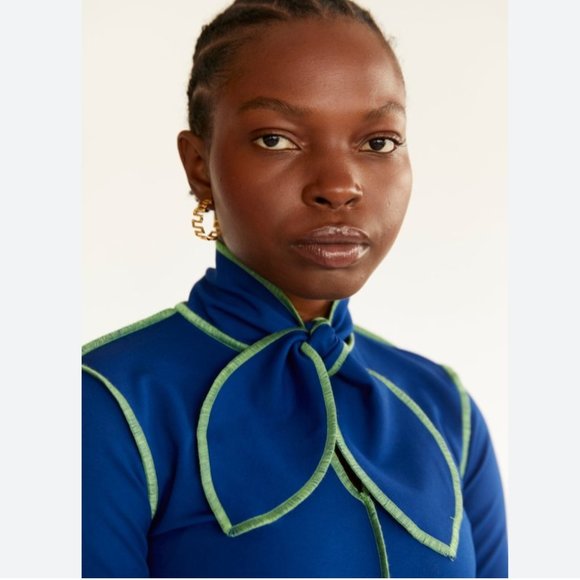 ELIZA FAULKNER Pippa Dress - Electric Blue & Lime Green - Picture 2 of 3